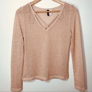 H&M blush long sleeved top